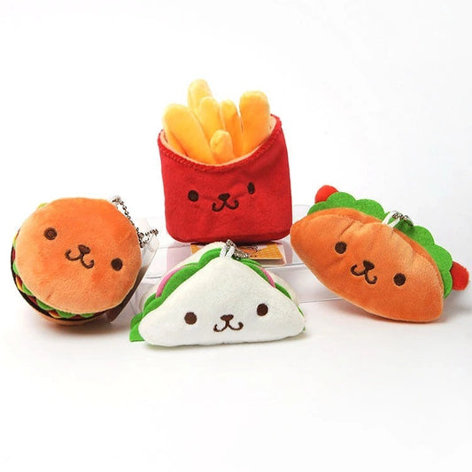 Tide Play Burger Fries Sandwich Hot Dog Cute Plush Mini Pendant
