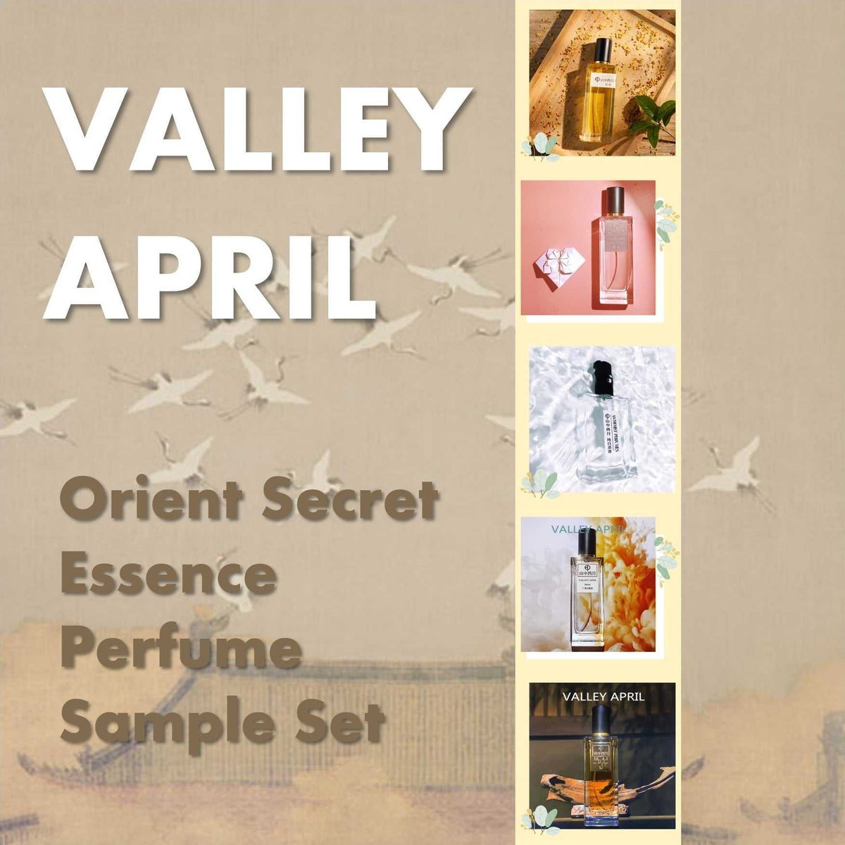 Valley April discovery set — five Oriental niche perfumes, five worlds in miniature