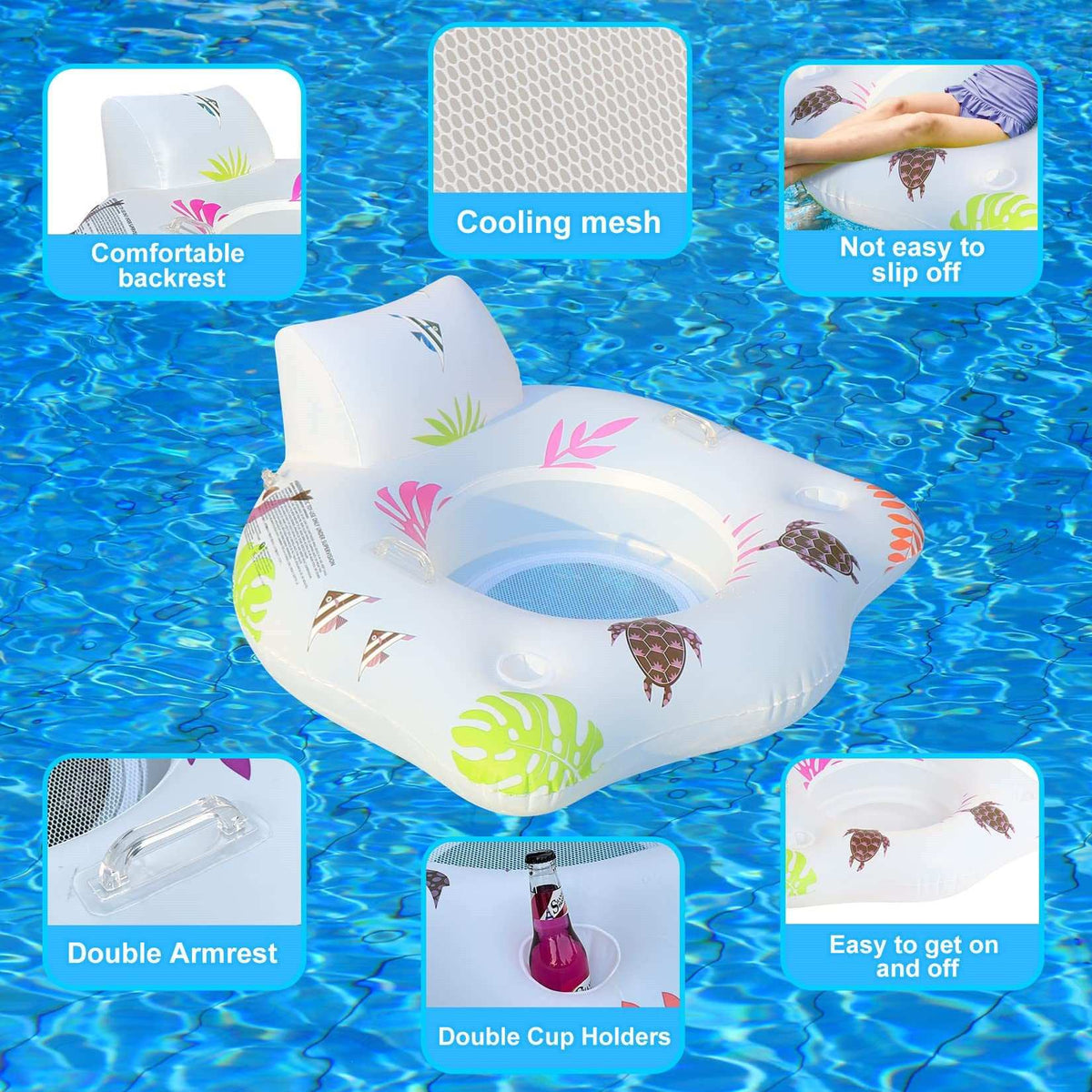 Inflatable Float Luminous U-shaped Seat Float