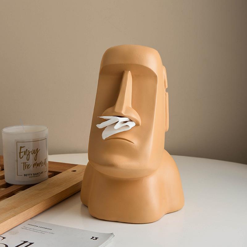Unique Moai Stone Statue Mouth Tissue Box Decoration - A Must - Have Home Accessory!