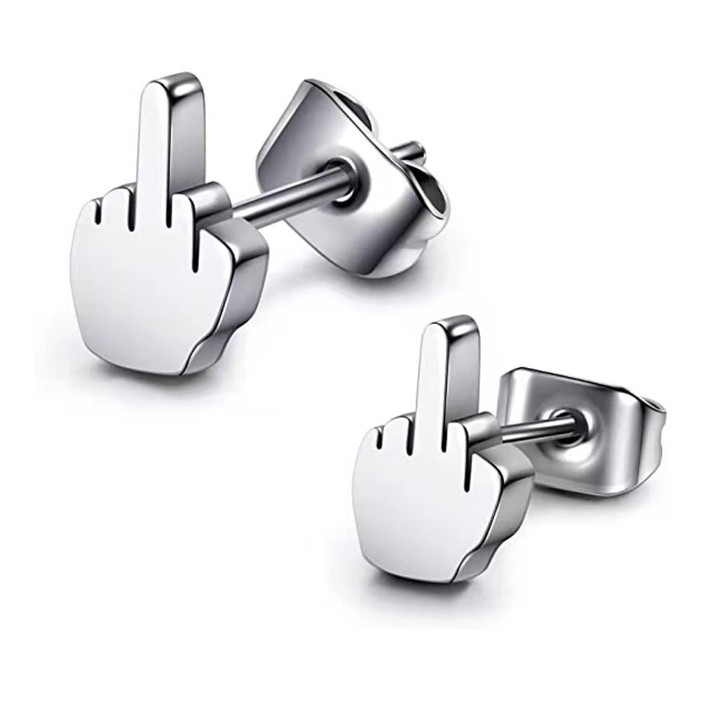 Middle Finger Doodle Earrings - Cheeky Statement Studs